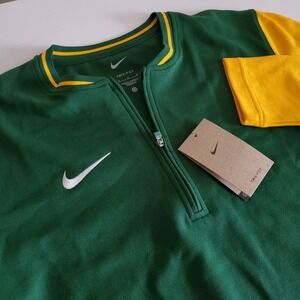 New Nike Mens Medium Dri-Fit 1/2 Zip Jacket Pullover Green Yellow Blade NWT